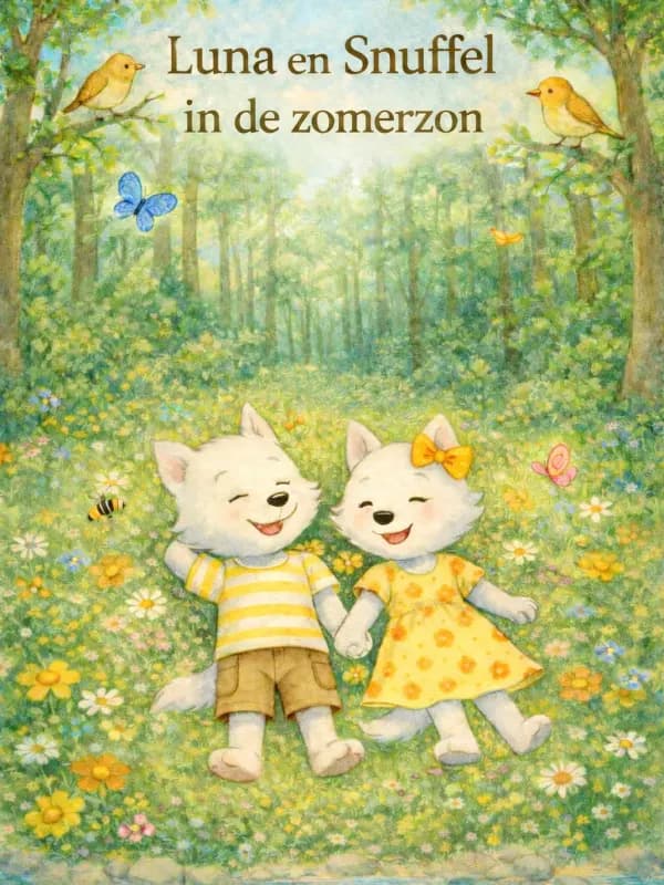 Luna en Snuffel in de zomerzon