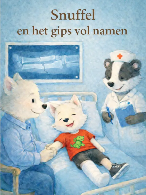 Snuffel en het gips vol namen